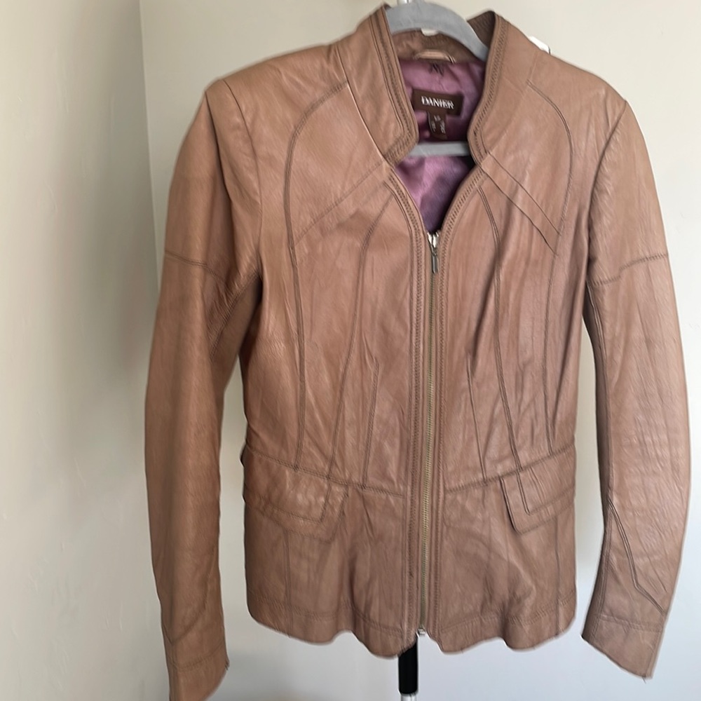 Dannier tan leather jacket, size S/P